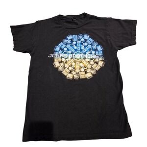 Rare Jonas Brothers Tour T-Shirt Small Black Graphic Band Tee Tultex